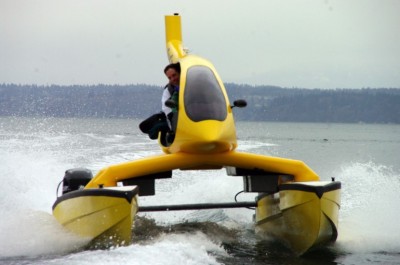 یک قایق هلی کوپتری با توانایی راندن در آب های مواج(Helicat)